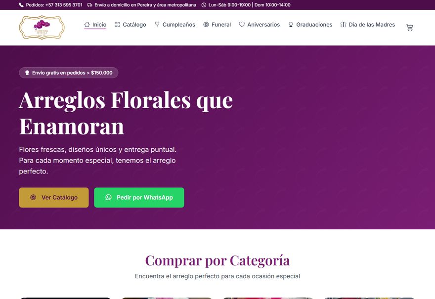 Tienda en línea de Floristería Artística